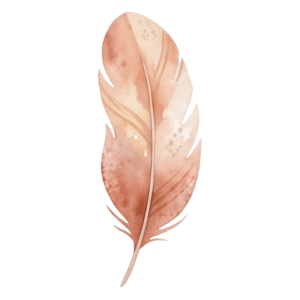 Soft, watercolor-style feather illustration representing sensory exploration and touch-based learning at Edina Daycare Spanish Immersion.