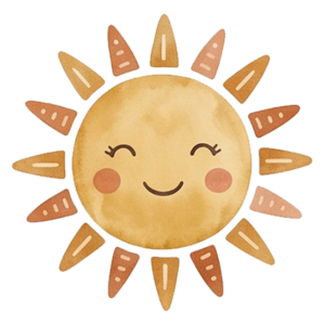 Sun icon for confidence and independence in a Reggio-inspired classroom.